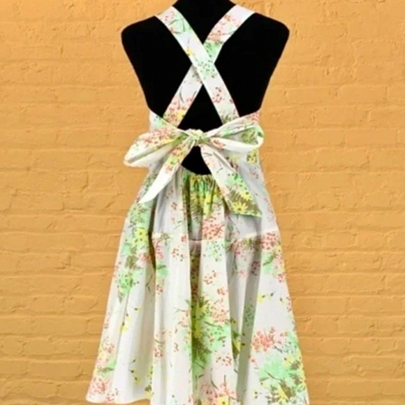 FREE PEOPLE Let The Sunshine In Cotton Strappy Sleeveless Back-Tie MiniDress NWT - Picture 8 of 15